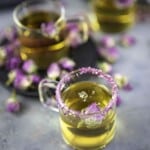 Rose Tea with rose bud inside.